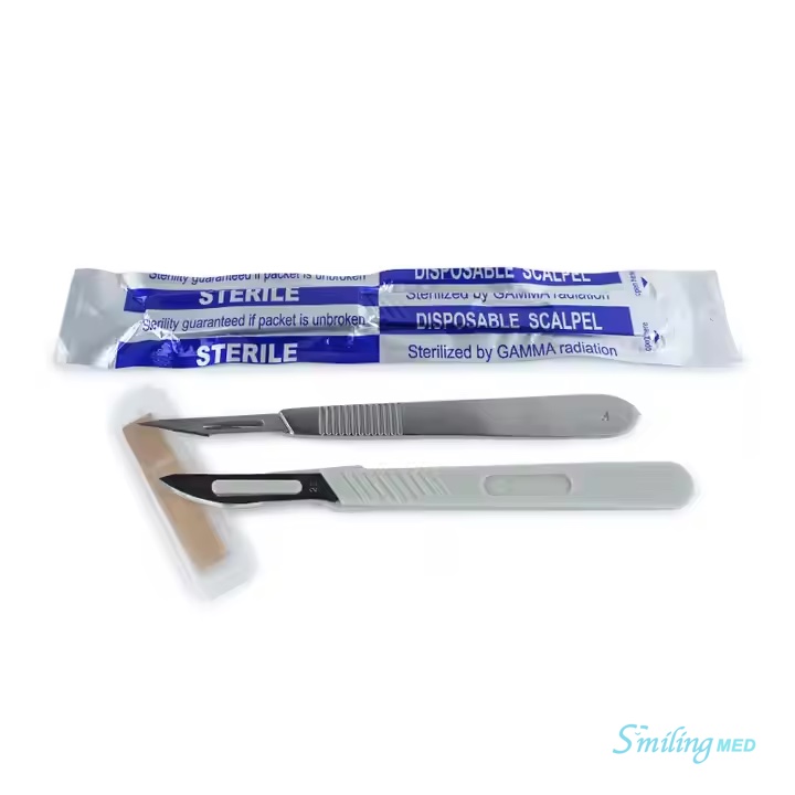 Disposable scalpels with handle